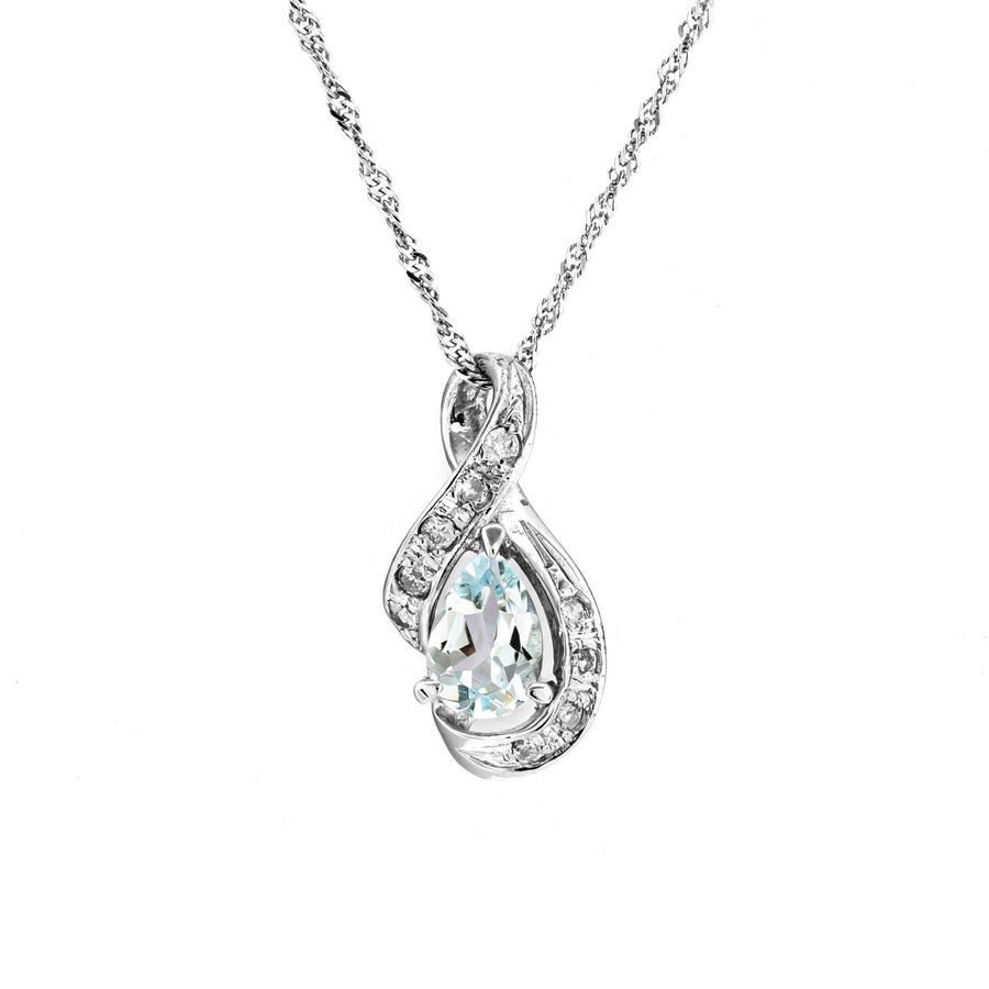 Aquamarine 18kt White Gold Pendant Necklace