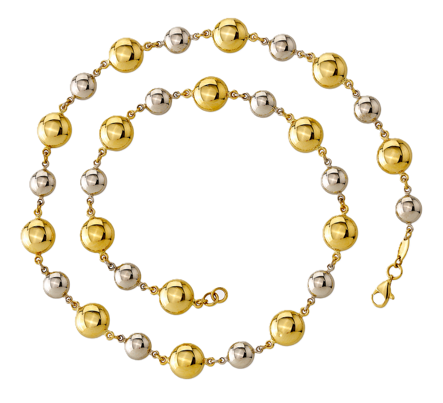 Collier Bicolor (Gelb-/Weissgold) 750 45cm