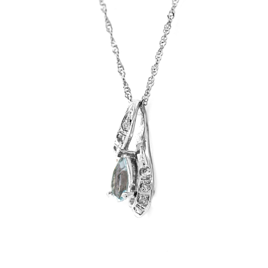 Aquamarine 18kt White Gold Pendant Necklace