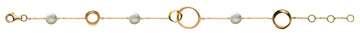 Bracelet Gelbgold 750, mit Perlen und Gold Elementen, 19cm