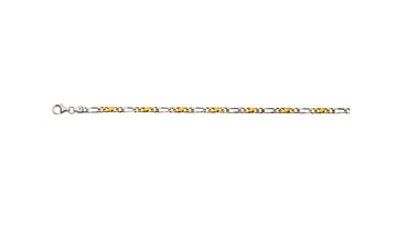 Carrera/Figaro Bracelet poliert/satiniert Bicolor 22 CM