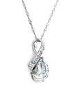 Aquamarine 18kt White Gold Pendant Necklace