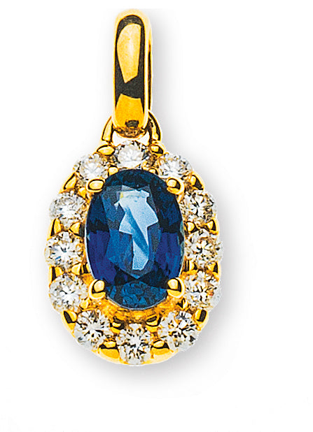 Anhänger Gelbgold 750 mit Safir 0.67ct. und