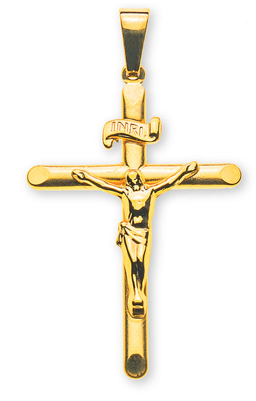 Kreuz Gelbgold 750 mit Christus H: 27 mm B: 19 mm