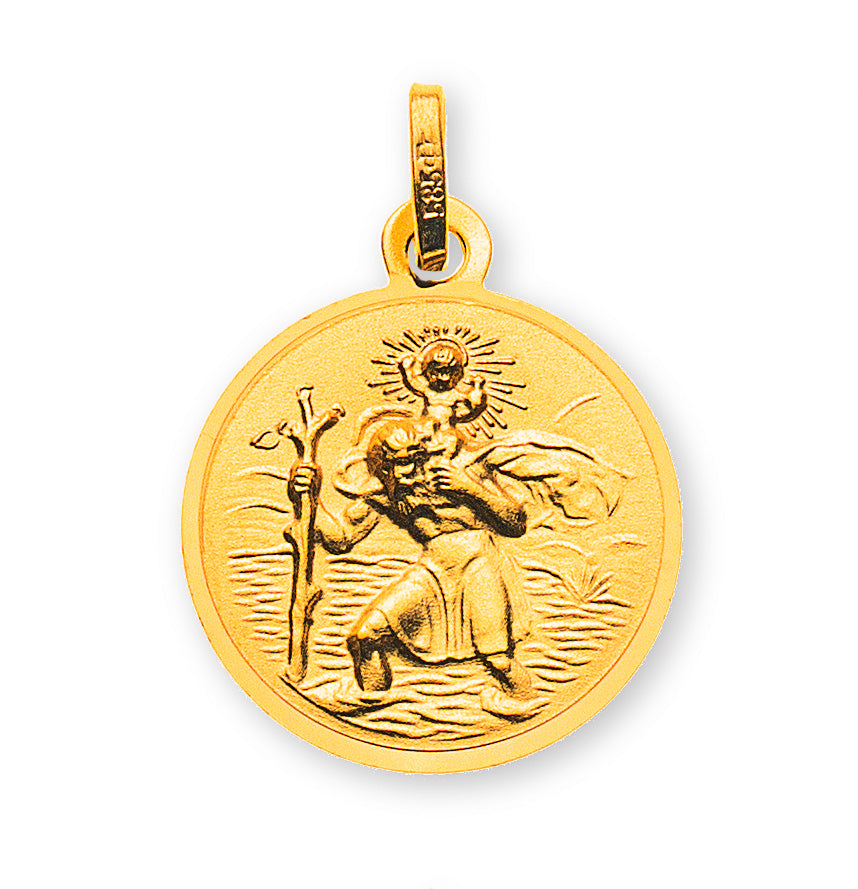 Medaille Christophorus Gelbgold 750 14mm