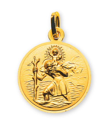 Medaille Christophorus Gelbgold 750 16mm