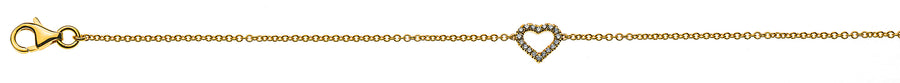 Bracelet 'Herz' Gelbgold 750 mit 18 Brillanten H SI 0.06ct. 19cm