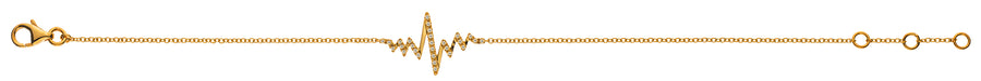 Armband "Heartbeat" Gelbgold 750, 19cm mit 28 Brillanten H SI 0.08ct.