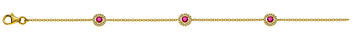 Armband Gelbgold 750, 19cm mit 3 Rubinen 0.46ct. und