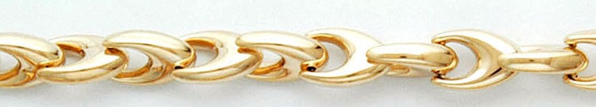 Bracelet Gelbgold 750, V-Form, halbmassiv, ca. 7.8mm, 19cm