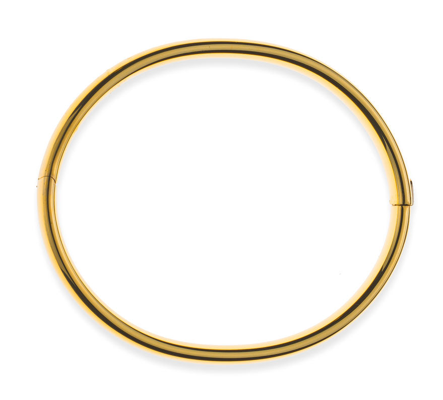 Armreif mit Scharnier Gelbgold 750, Profil oval horizontal 6x3.6mm,