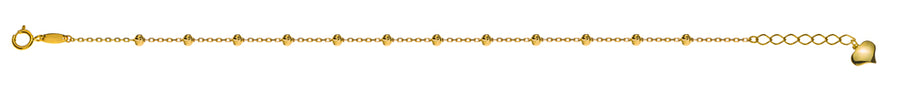 Armband Anker geschliffen Gelbgold 750 mit 12 geschliffenen Kugeln 2.5mm, 19cm