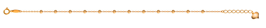 Armband Anker geschliffen Rotgold 750 mit 12 geschliffenen Kugeln 2.5mm, 19cm