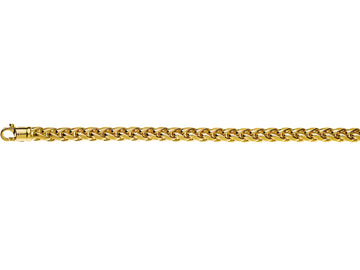 Collier Zopf Gelbgold 750, 7.0mm, Handarbeit, halbmassiv, poliert/matt, 45cm