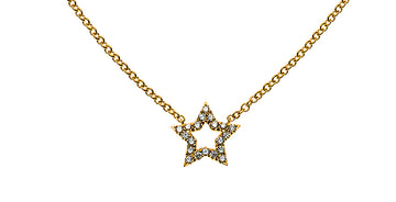 Collier 'Stern' Gelbgold 750 mit 20 Brillanten H SI 0.10ct. 45cm