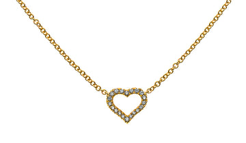 Collier 'Herz' Gelbgold 750 mit 20 Brillanten H SI 0.08ct. 45cm