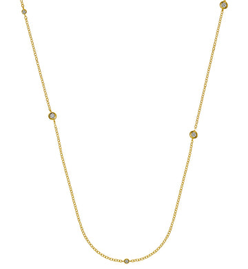 Collier Gelbgold 750 mit 16 Brillanten H SI zus. 0.36ct. 95cm