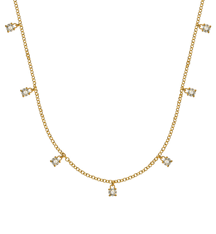 Collier Rundanker Gelbgold 750 45cm mit 7 Brill. H SI 0.31ct.