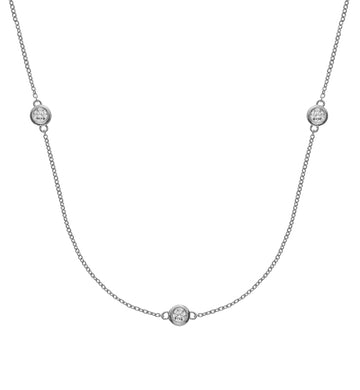 Collier Spiegelanker Weissgold 750 45cm mit 3 Brill. H SI 0.16ct.