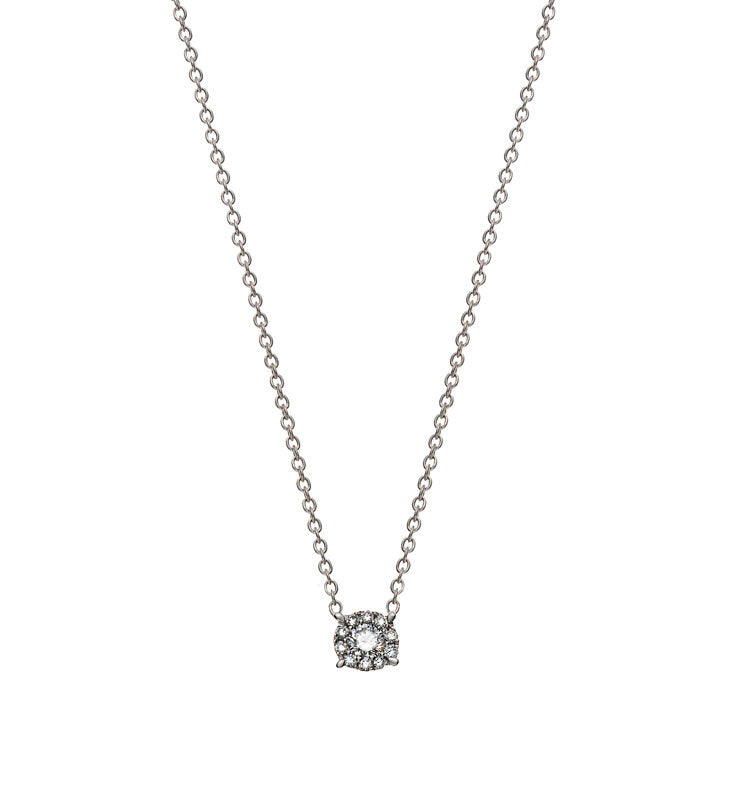 Collier Weissgold 750 45cm, mit 10 Brillanten H SI 0.03ct. und