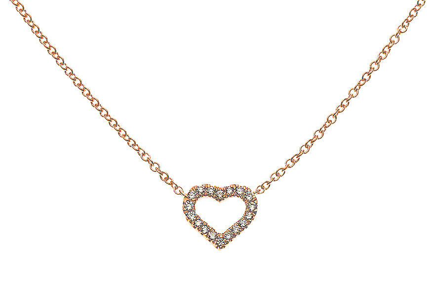 Collier 'Herz' Rotgold 750 mit 20 Brillanten H SI 0.08ct. 45cm