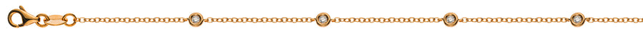 Collier Rotgold 750 mit 11 Brillanten H SI 0.30ct. 45cm