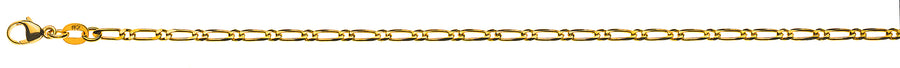 Figaro 1+1 diamantiert Gelbgold 750 ca. 2.3mm 40cm