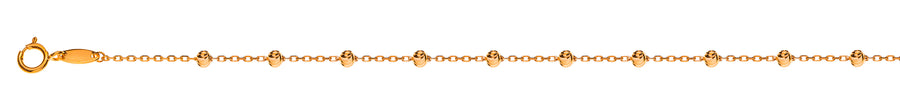 Collier Anker geschliffen Rotgold 750 mit 23 geschliffenen Kugeln 2.5mm, 45cm