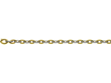 Collier Navette Bicolor (Gelb-/Weissgold) 750 Handarbeit 45cm