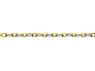 Bracelet Navette Bicolor (Gelb-/Weissgold) 750 Handarbeit 20cm