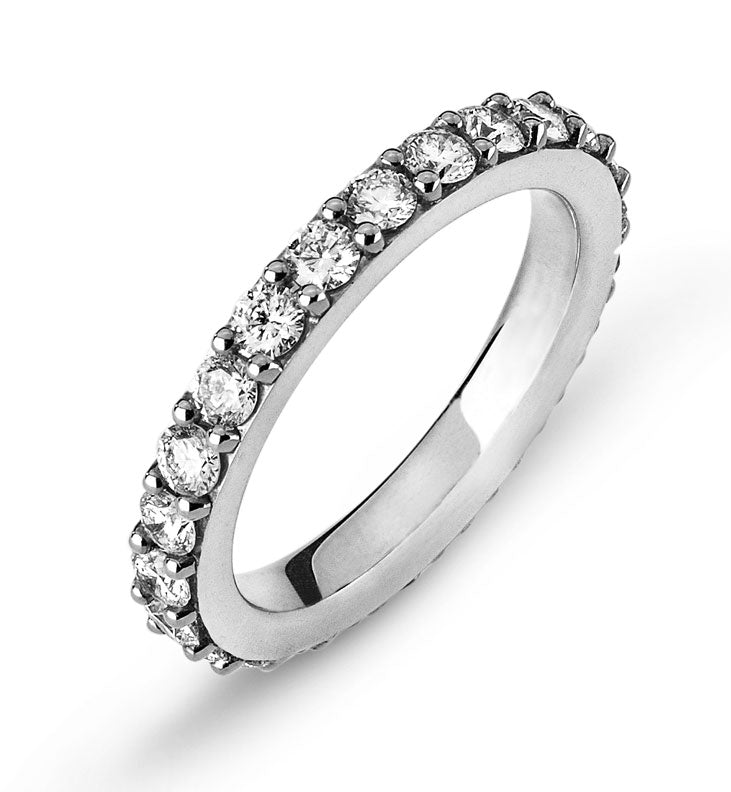 Eternity Ring Weissgold Korn Fassung 750