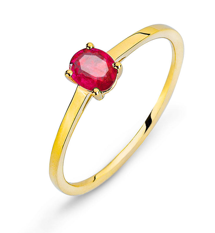 Ring Gelbgold 750 mit Rubin 0.40ct.