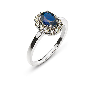 Ring Weissgold 750 mit Safir 0.88ct. und