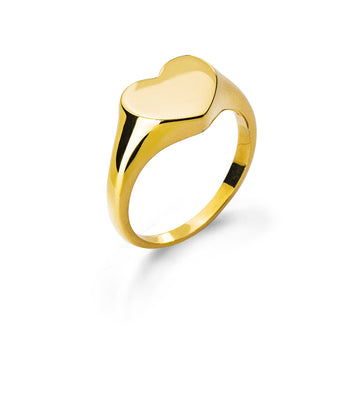 Siegel Ring "Herz" Gelbgold 750 poliert