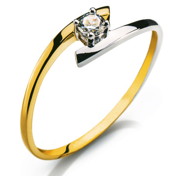 Solitär Ring Gelbgold 750 H SI 0.11ct.